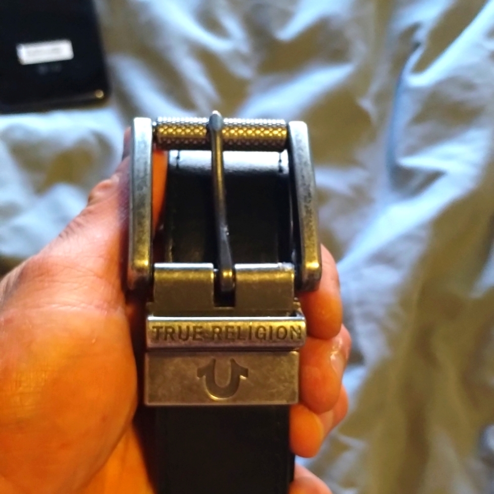 True religion reversible black/brown belt